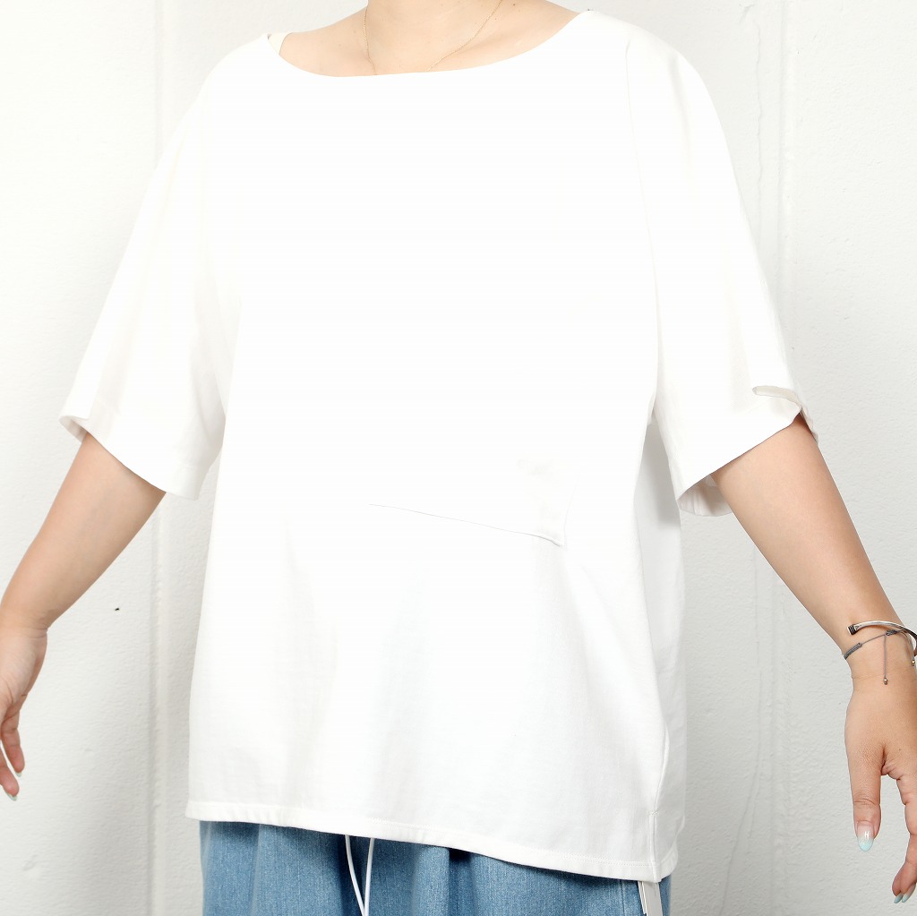 ATHA アタ ボートネック シャツ カットソー ホワイト OVERSIZED SOLID BRETON SHIRT OFF