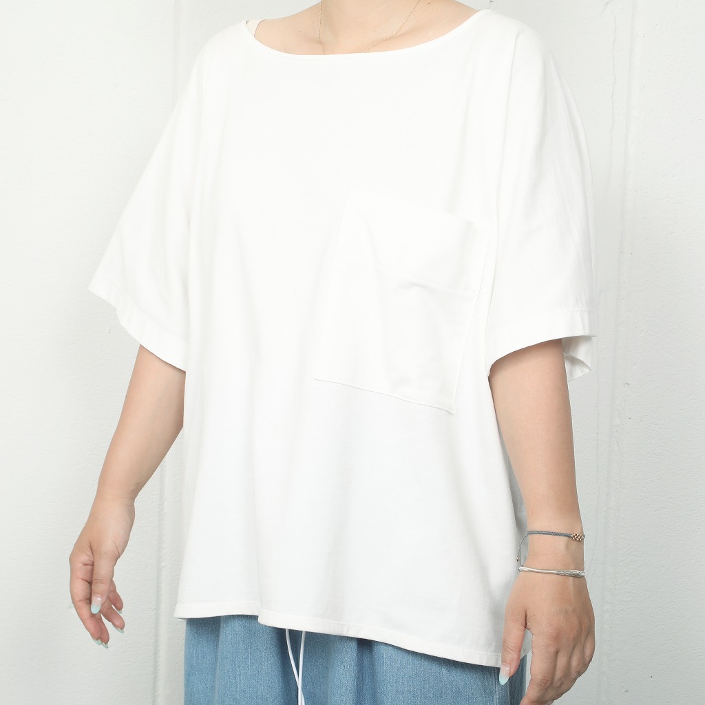 ATHA アタ ボートネック シャツ カットソー ホワイト OVERSIZED SOLID BRETON SHIRT OFF