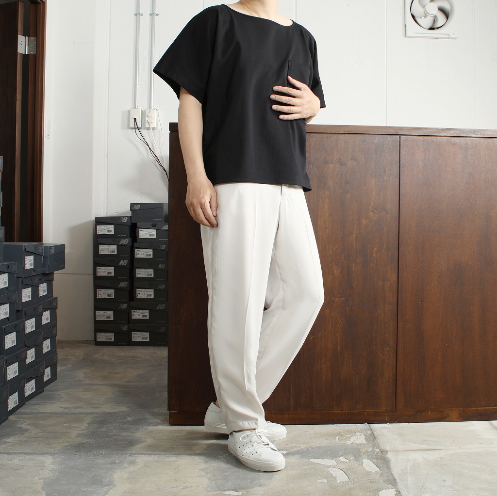ATHA アタ ボートネック シャツ カットソー ブラック OVERSIZED SOLID BRETON SHIRT BLACK