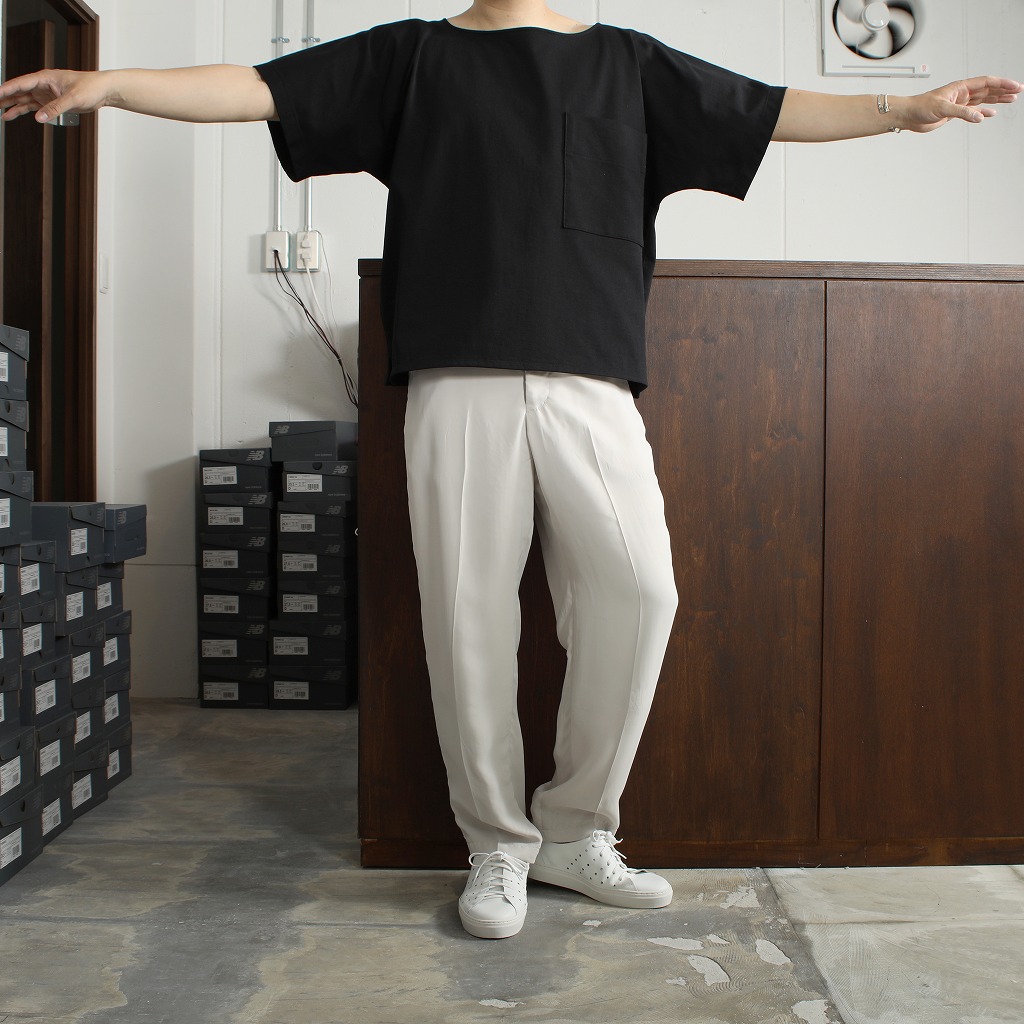 ATHA アタ ボートネック シャツ カットソー ブラック OVERSIZED SOLID BRETON SHIRT BLACK