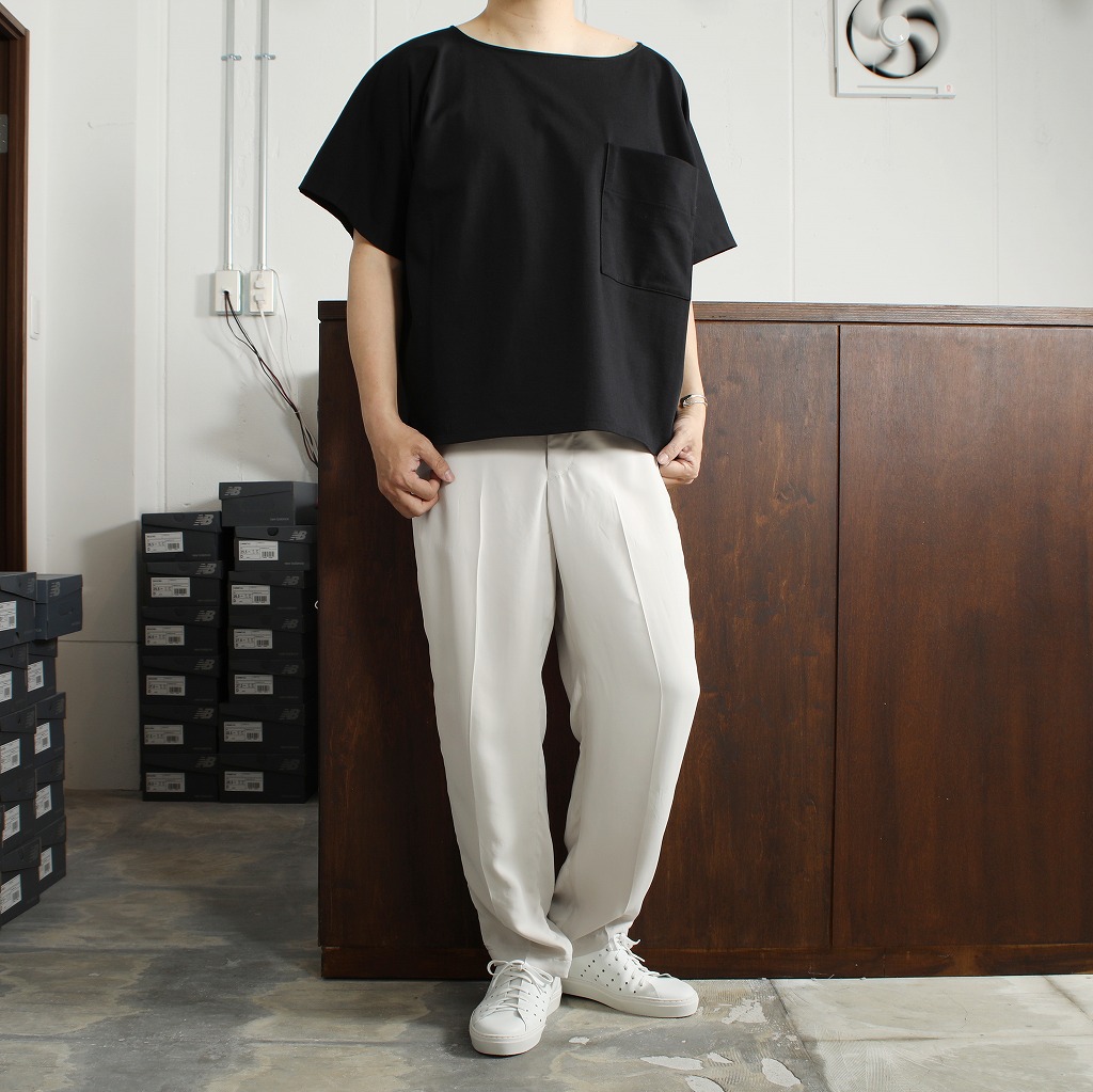 ATHA アタ ボートネック シャツ カットソー ブラック OVERSIZED SOLID BRETON SHIRT BLACK