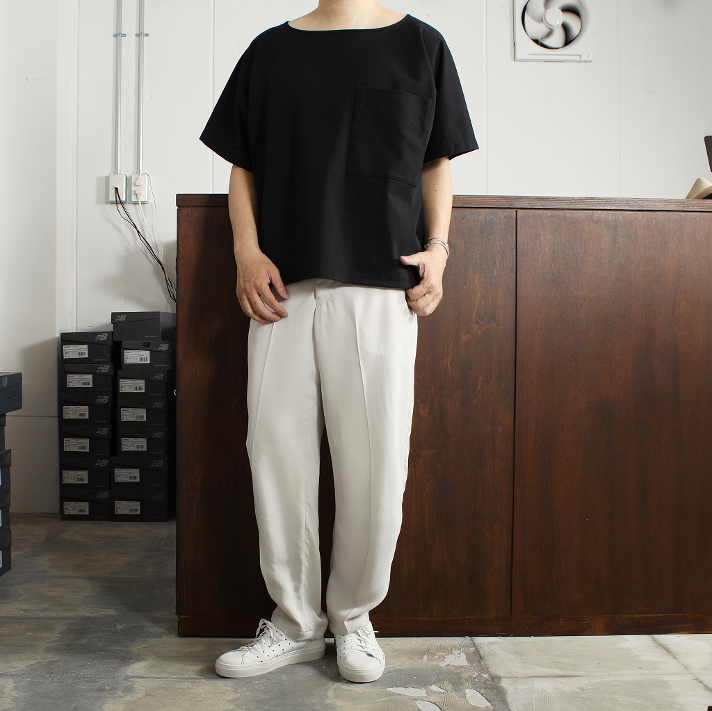 ATHA アタ ボートネック シャツ カットソー ブラック OVERSIZED SOLID BRETON SHIRT BLACK