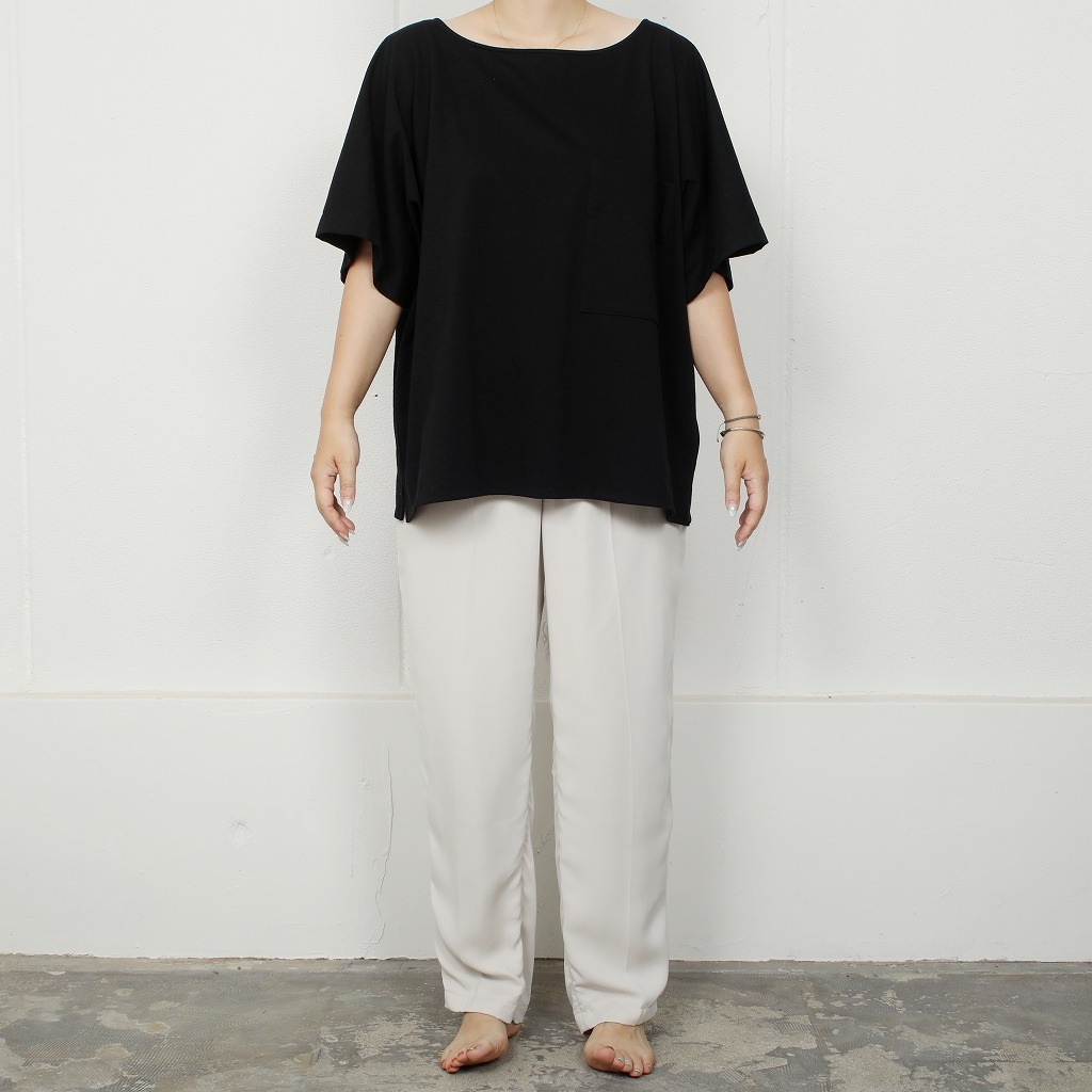ATHA アタ ボートネック シャツ カットソー ブラック OVERSIZED SOLID BRETON SHIRT BLACK