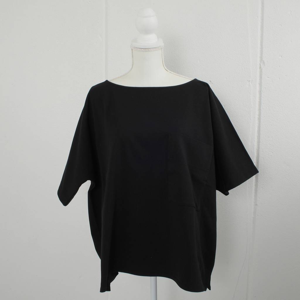 ATHA アタ ボートネック シャツ カットソー ブラック OVERSIZED SOLID BRETON SHIRT BLACK