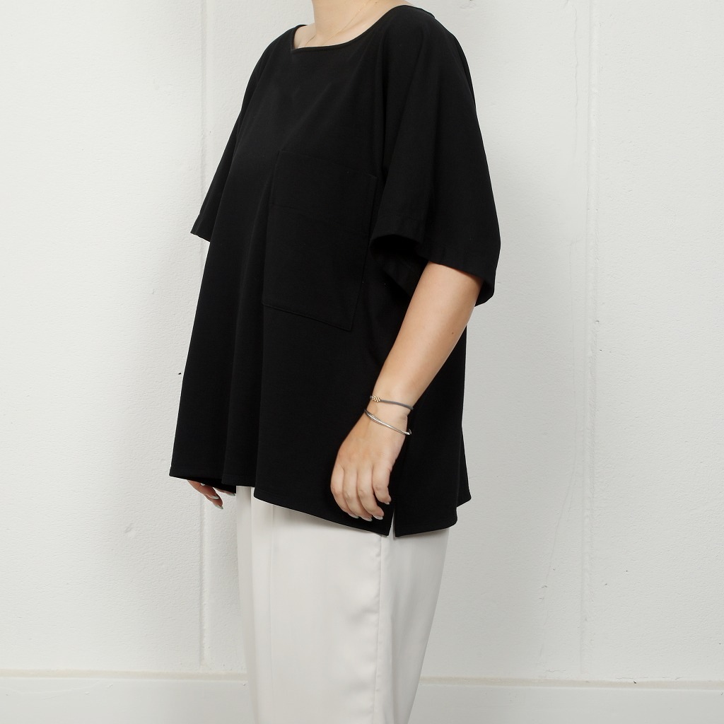 ATHA アタ ボートネック シャツ カットソー ブラック OVERSIZED SOLID BRETON SHIRT BLACK