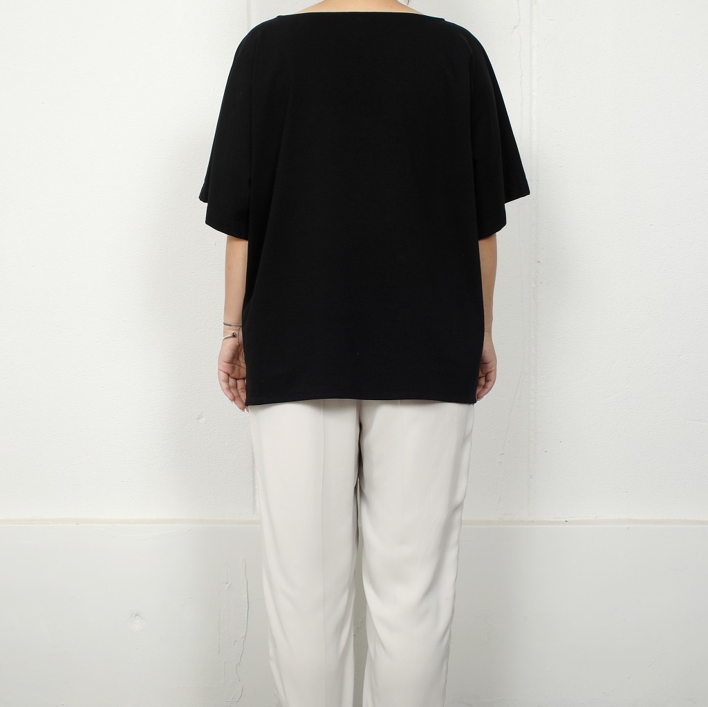 ATHA アタ ボートネック シャツ カットソー ブラック OVERSIZED SOLID BRETON SHIRT BLACK