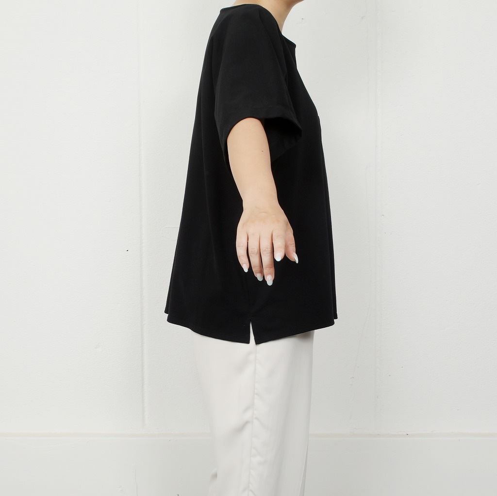 ATHA アタ ボートネック シャツ カットソー ブラック OVERSIZED SOLID BRETON SHIRT BLACK