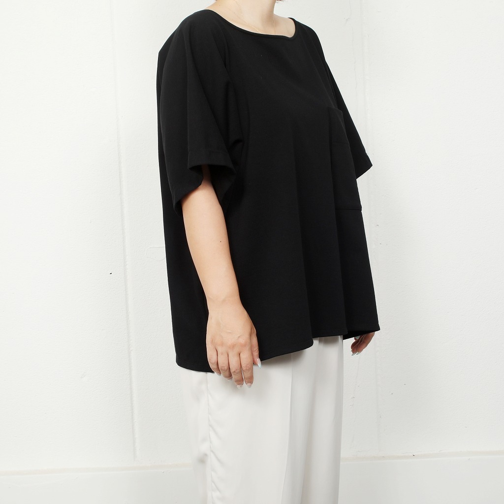 ATHA アタ ボートネック シャツ カットソー ブラック OVERSIZED SOLID BRETON SHIRT BLACK