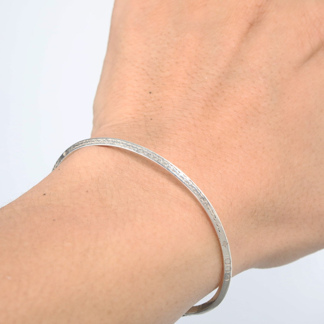 TOUAREG SILVER JEWELRY トゥアレグ シルバー ジュエリー POURE SILVER BANGLE シルバーバングル ナロウ シルバー2 BN23504-2 F