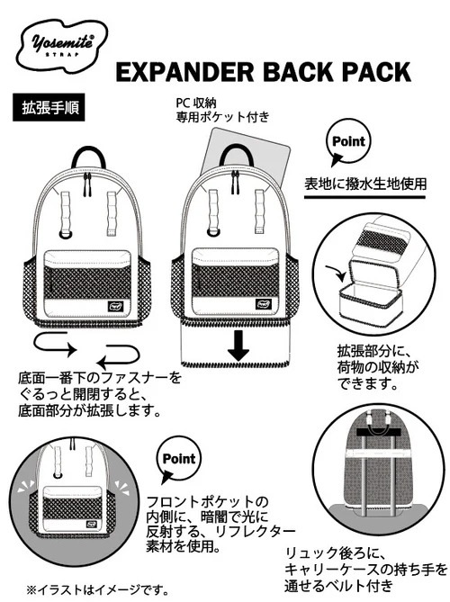 YOSEMITE STRAP ヨセミテストラップ EXPANDER MESSENGER BAG エキスパンダ－ ユーティリティ メッセンジャーバック ブラック