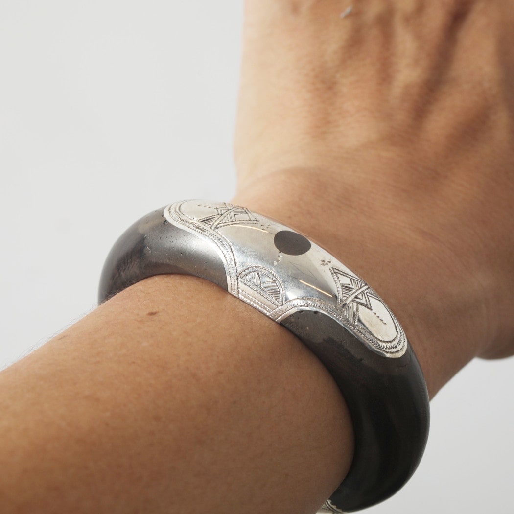 激レア★トゥアレグシルバー　エボニーバングル 2 Touareg Silver（トゥアレグ シルバー） bangle 02 （Square E