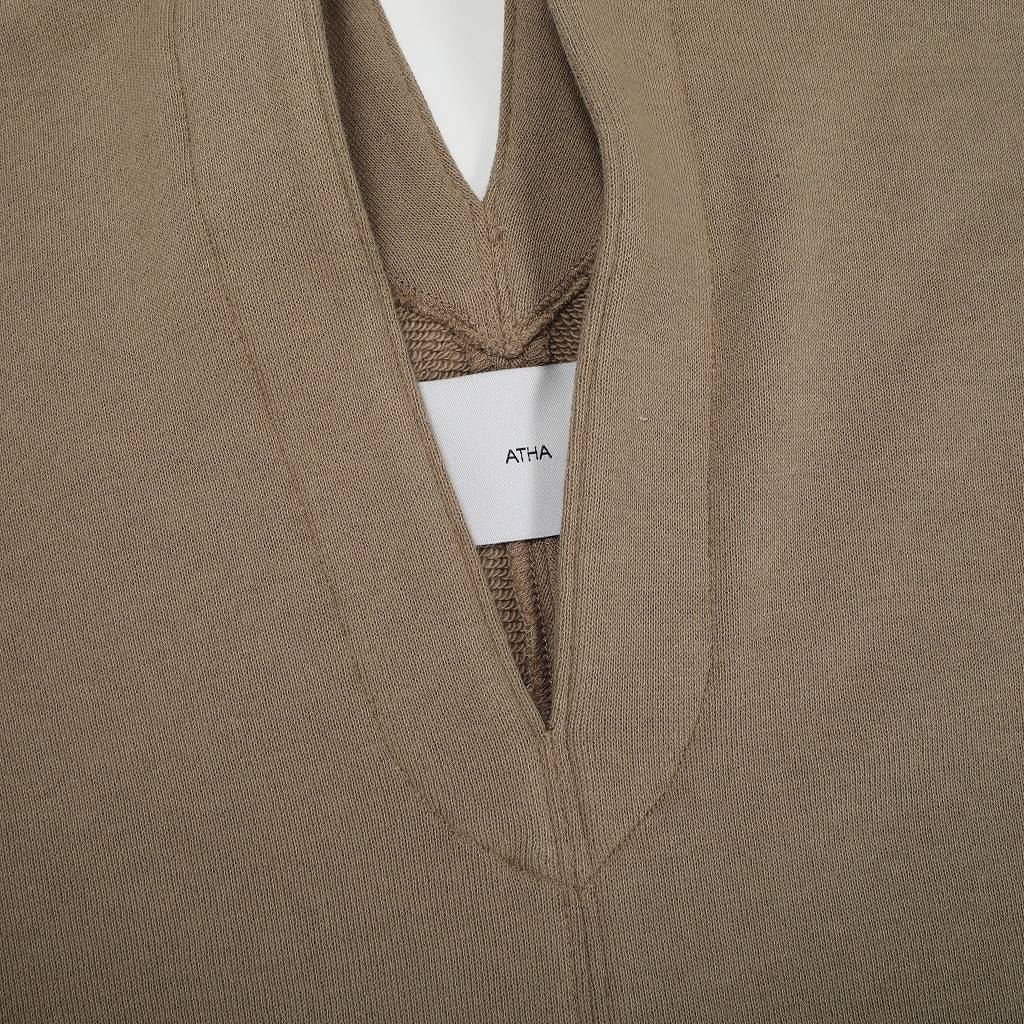 ATHA アタ カフタンシャツ ブラウン COMBED FRENCH TERRY KAFTAN H/S BROWN