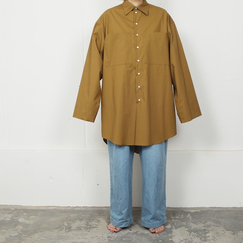 ATHA アタ ロングシャツ スビンコットン フリーサイズ オリーブ120/2