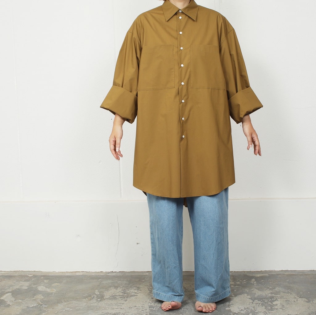 ATHA アタ ロングシャツ スビンコットン フリーサイズ オリーブ120/2 SUVIN COTTON LONG SHIRTS OLIVE