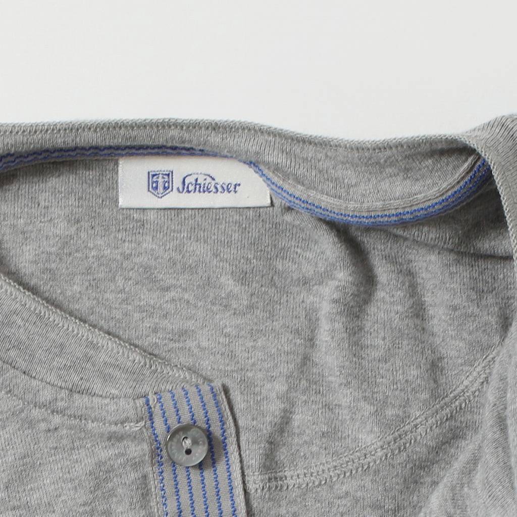 Schiesser シーサー コットンフライス ヘンリーネックカットソー Karl-Heinz shirt1/2 henry