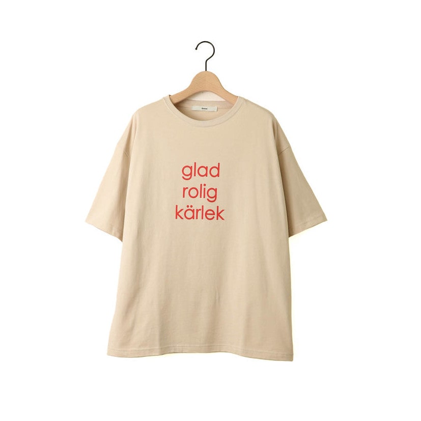 amne アンヌ プリント Tシャツ H_s tee U.T.D サンドベージュ | ITEM