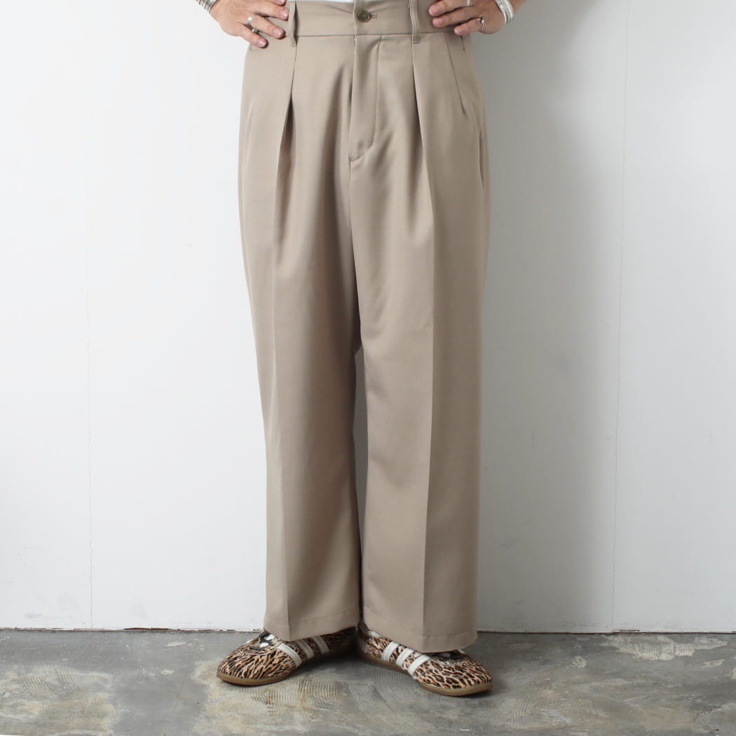 amne アンヌ gabardine whales ホエール ワンプリーツ ワイド