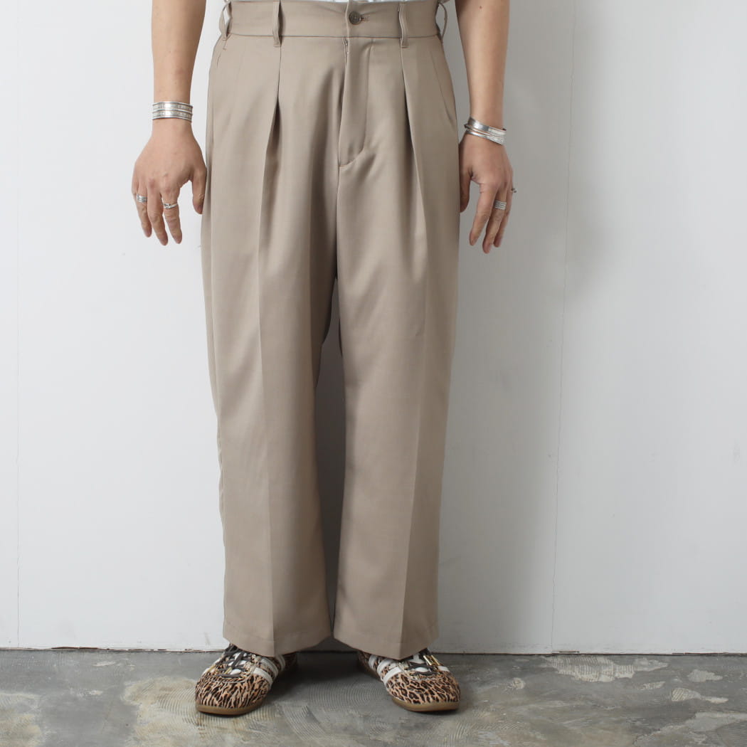 amne アンヌ gabardine whales ホエール ワンプリーツ ワイド