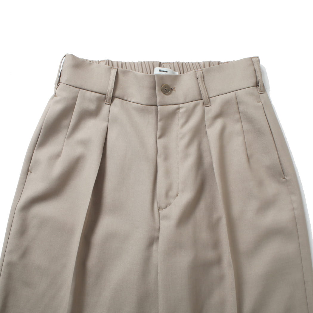 amne アンヌ gabardine whales ホエール ワンプリーツ ワイド