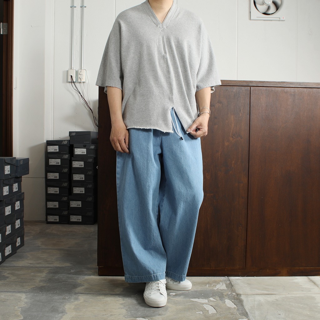 Tシャツ(半袖+袖なし) 22SS ATHA COMBED FRENCH TERRY KAFTAN ATHA アタ カフタンシャツ グレー COMBED FRENCH TERRY KAFTAN H