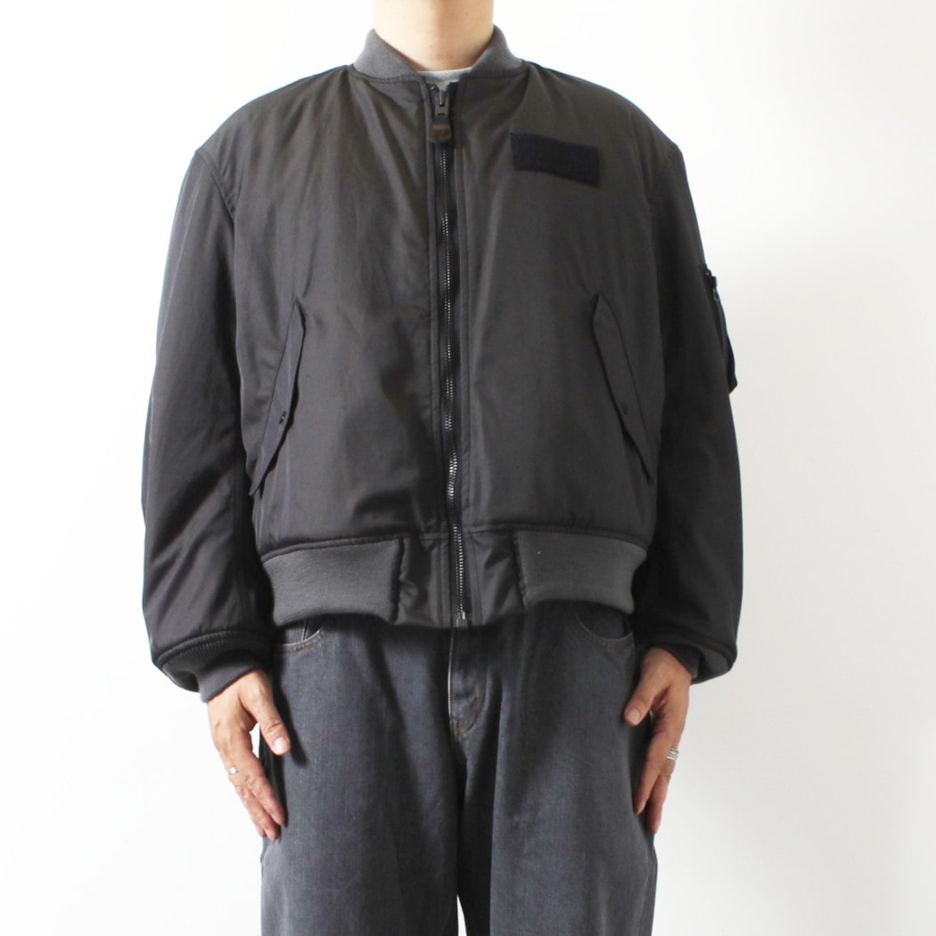 【美品】ワコマリア B15 フライトジャケット Mグレー シルク混 美品】ワコマリア B15 フライトジャケット Mグレー シルク混