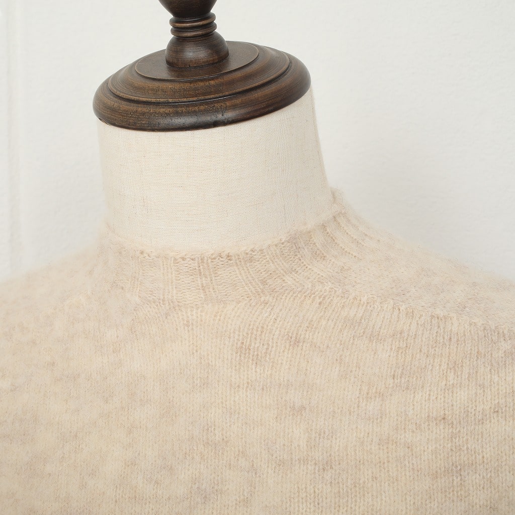 SCYE BASICS サイ シェットランドウール ブラッシュド クルーネックニット オートミール Shetland Wool Brushed Sweate