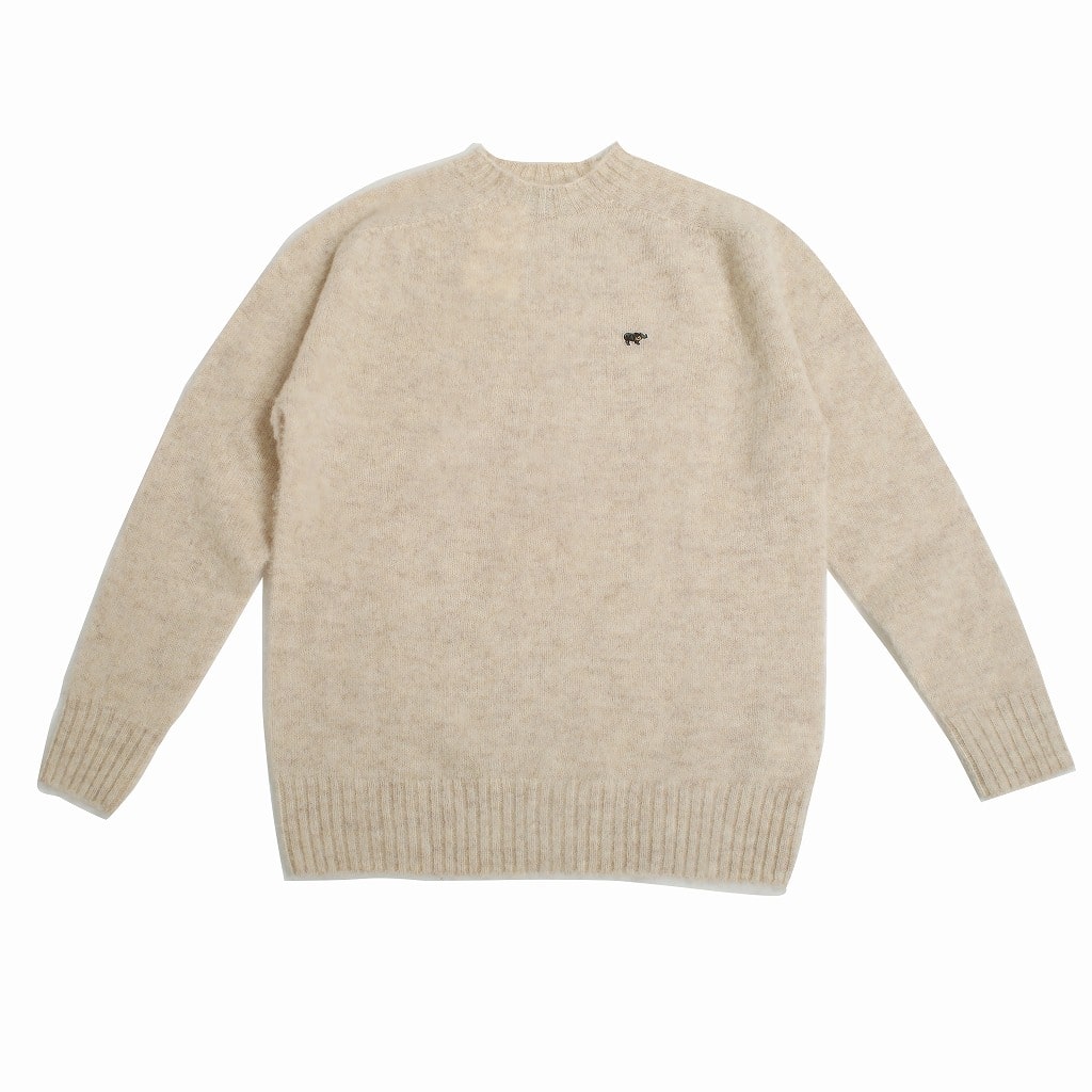 SCYE BASICS サイ シェットランドウール ブラッシュド クルーネックニット オートミール Shetland Wool Brushed Sweate