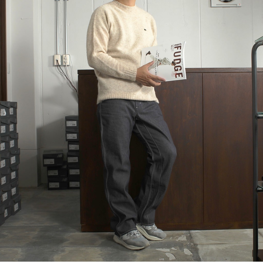 SCYE BASICS サイ シェットランドウール ブラッシュド クルーネックニット オートミール Shetland Wool Brushed Sweate