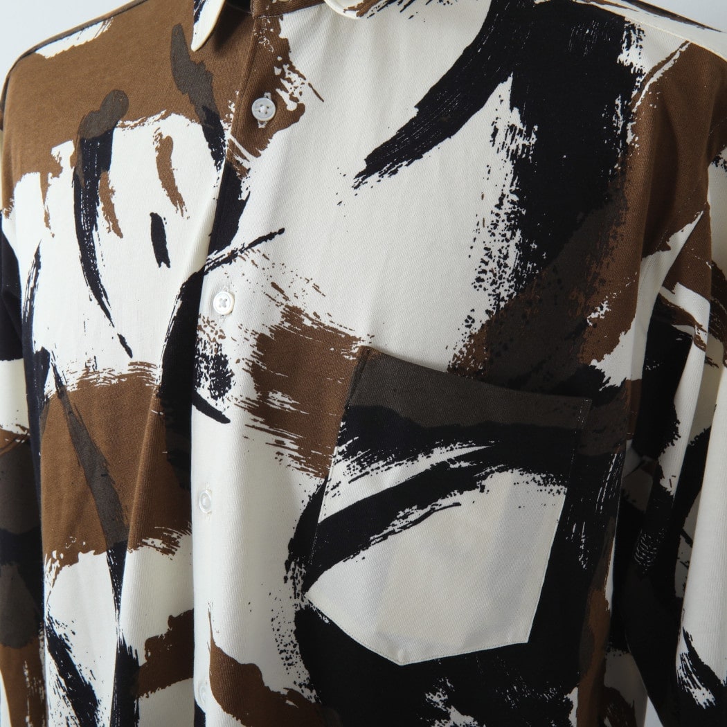 INTERIM インテリム プリント ジャージ シャツ BRUSHED PRINT