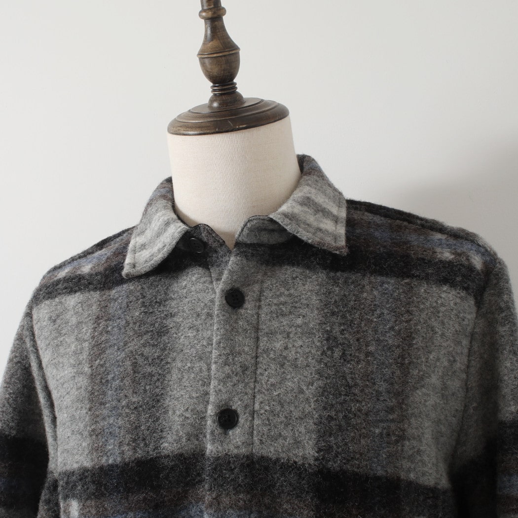 WAX LONDON ワックスロンドン ウール チェック オーバーシャツ NOLAN