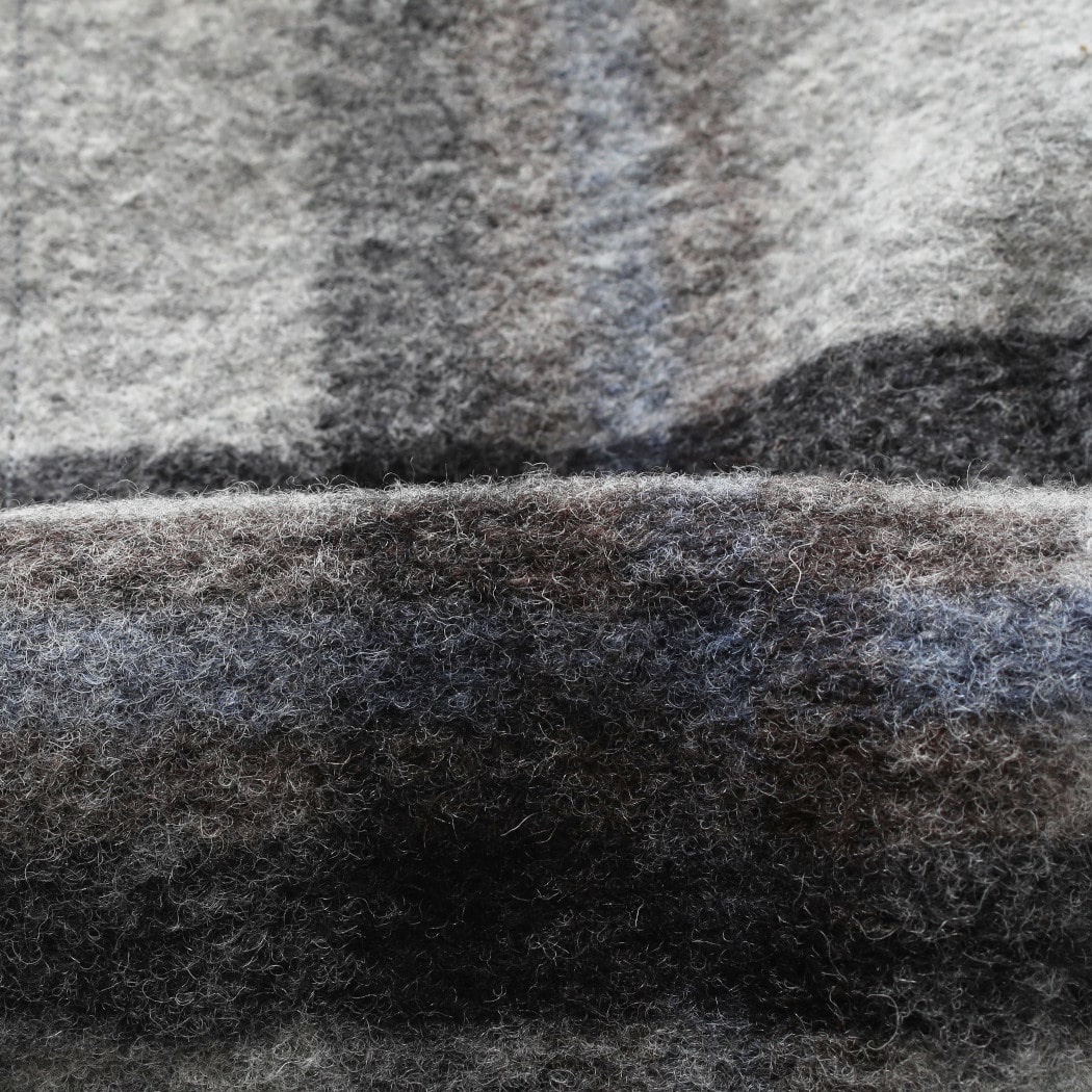WAX LONDON ワックスロンドン ウール チェック オーバーシャツ NOLAN WOOL CHECK SHIRT グレーブルー