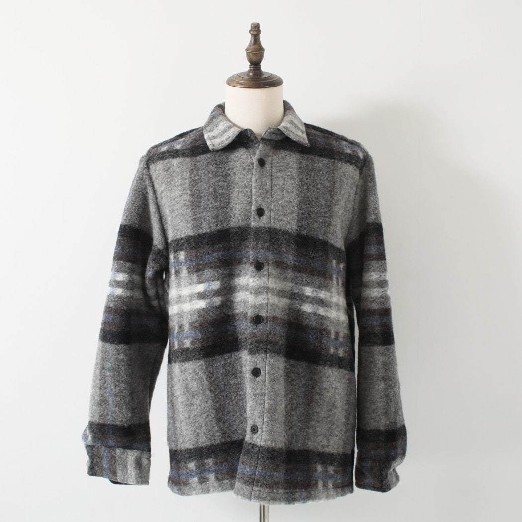 wax チェック柄 WAX LONDON ワックスロンドン ウール チェック オーバーシャツ NOLAN