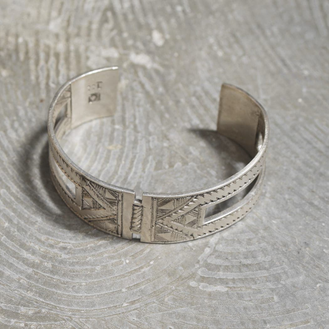 TOUAREG SILVER JEWELRY トゥアレグ シルバー ジュエリー シルバーバング H型セミワイド シルバー