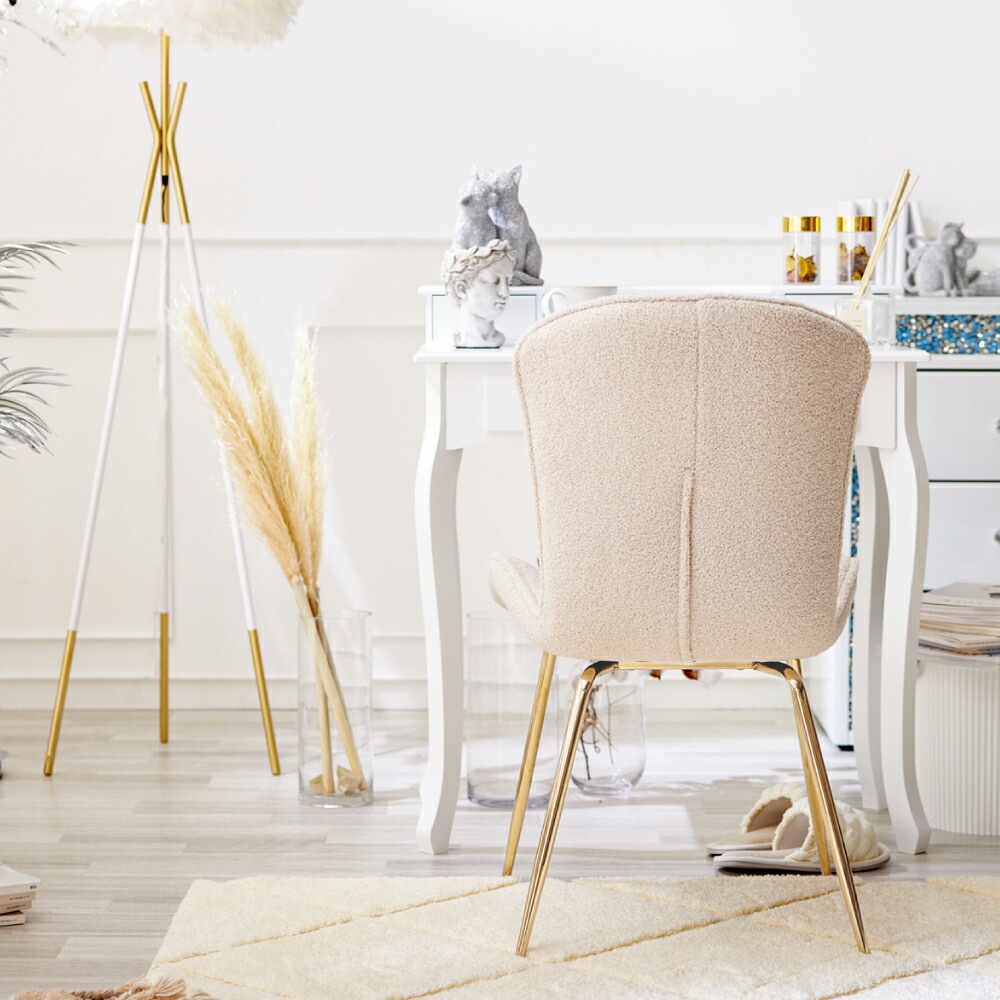 ASHEL clam ブークレデスクチェア 4本金脚 TN-CH02DBQ | ダイニング