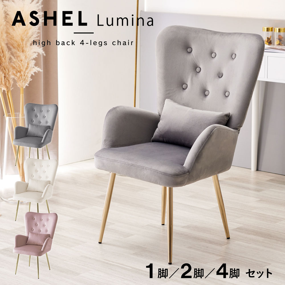 ASHEL lumina ダイニングチェア 4本金脚 TN-CH13D