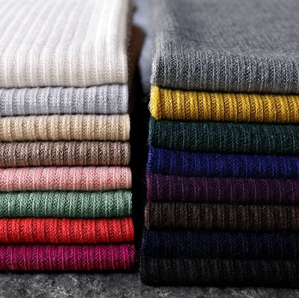 ワイド幅 ウール フレアリブニット 1/26番手【毛 無地 生地】