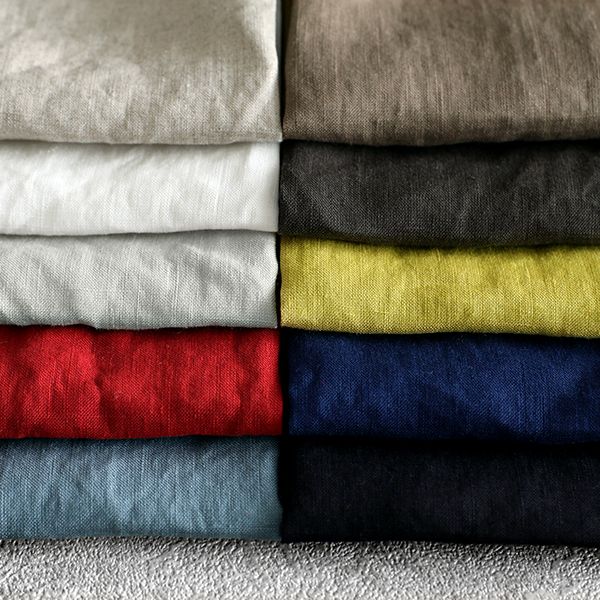 【反物販売】中高密度 洗いをかけた フレンチリネンローン 異番手 【麻 生地 無地】