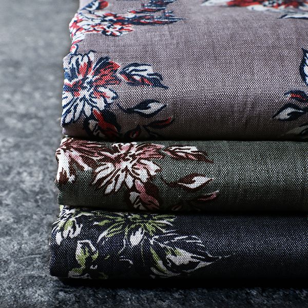 【超特価品 在庫限り】リネンプリント「ココル / coco & coeur」60番手【麻 生地 花柄 フラワー】