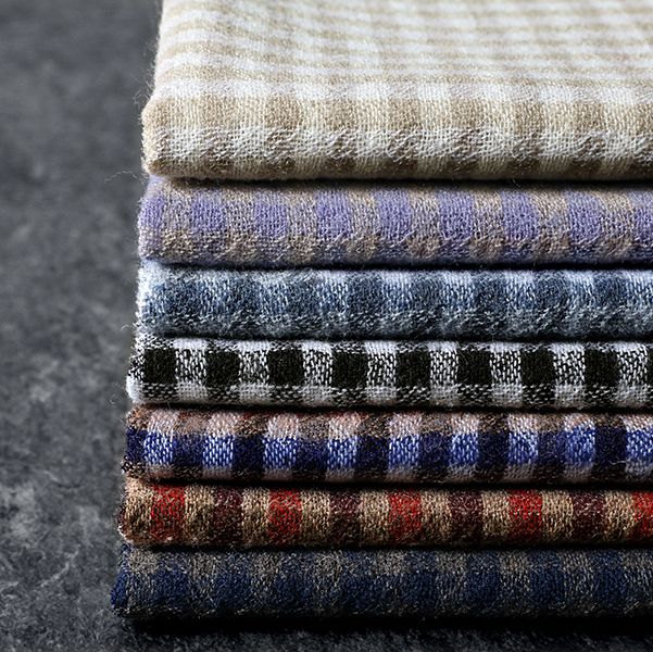 【反物販売】洗いをかけた ウールガーゼ ギンガムチェック 2/48番手 【毛 生地 ストール】