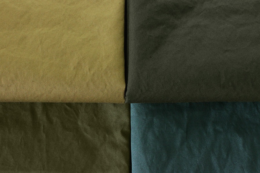 【生地サンプル】洗いをかけた 綿コーマバーバリー ハードフィニッシュ加工 【コットン 生地 無地】