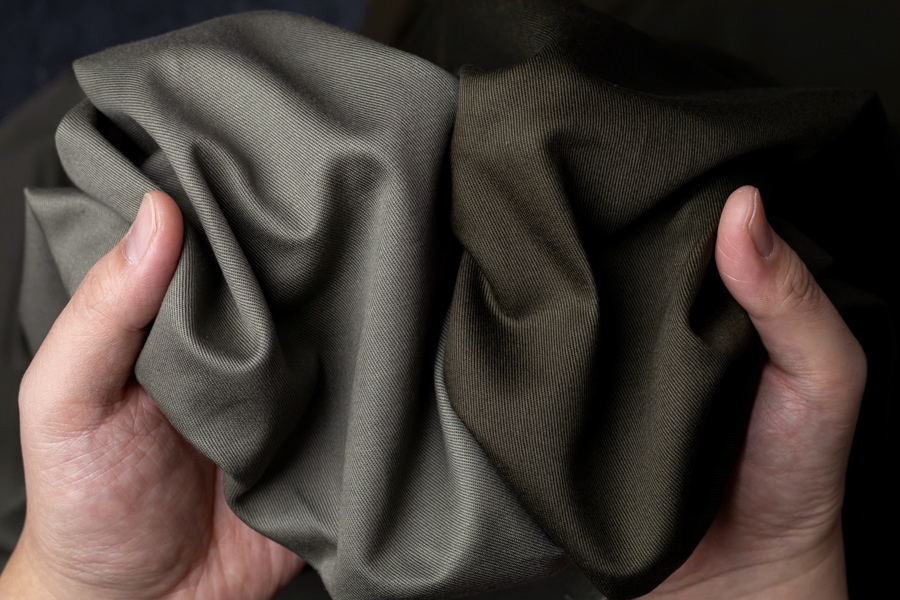 【生地サンプル】ワイド幅 美しいカツラギ 異番手 【コットン(綿) 生地 無地】