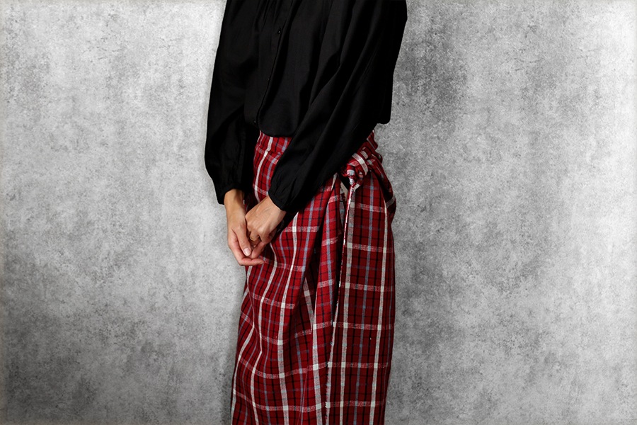 【反物販売】先染めリネン タータンチェック 25番手 【麻 生地】