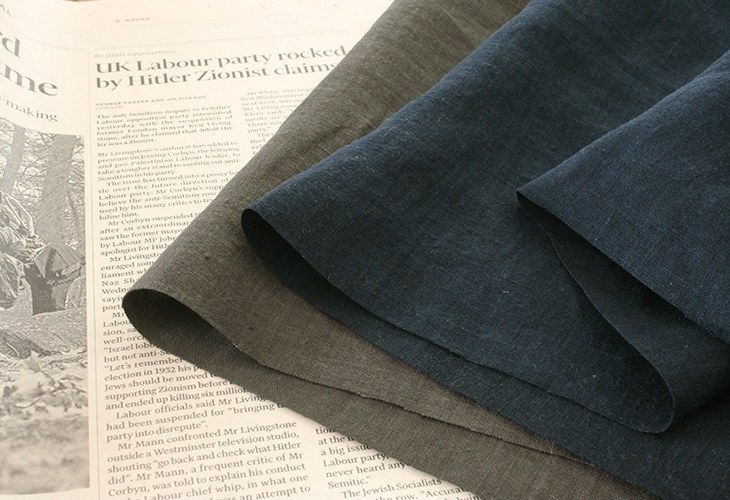 【生地サンプル】洗いをかけた 40/1番手 ヨーロッパリネン起毛 【麻 生地 無地】