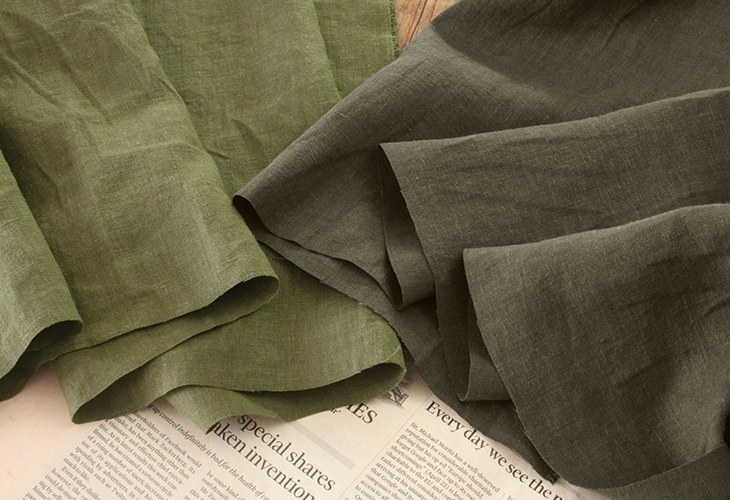 【生地サンプル】洗いをかけた 40/1番手 ヨーロッパリネン起毛 【麻 生地 無地】