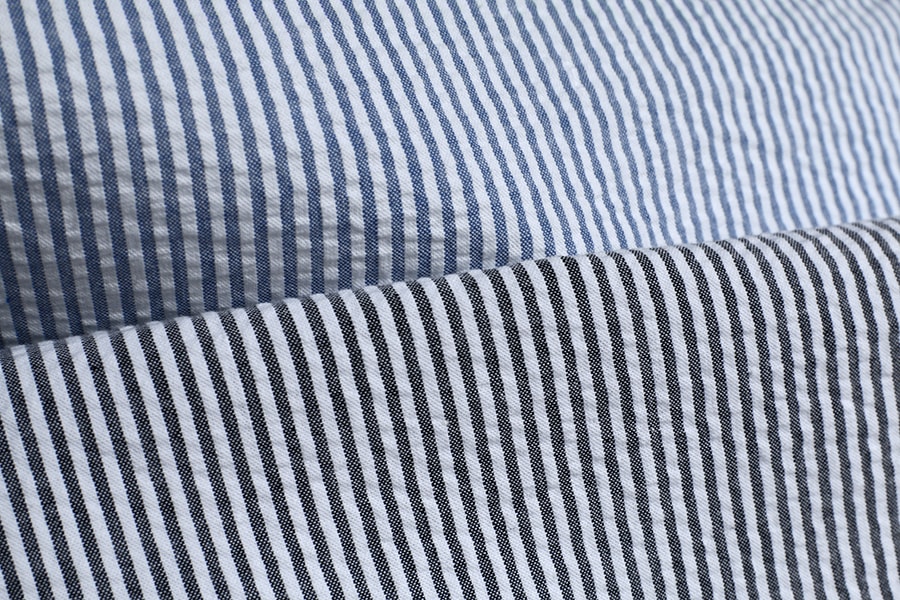 先染め コットンサッカーストライプ 40番手【綿 生地】