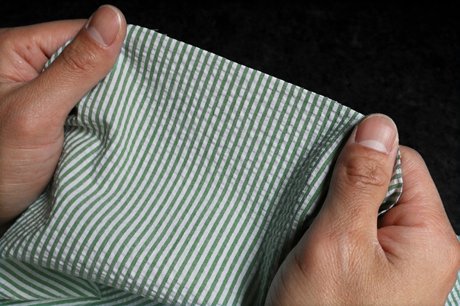 先染め コットンサッカーストライプ 40番手【綿 生地】