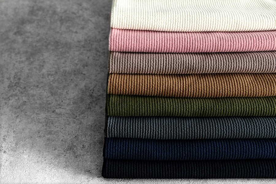 【反物販売】6W ニットコーデュロイ【コットン(綿) ポリエステル 生地 無地】