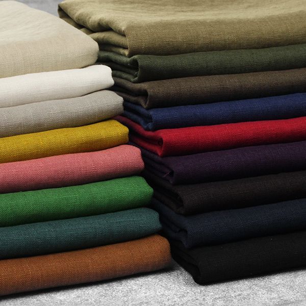 洗いをかけた 25/1番手 麻100% ビンテージウォッシュ加工 【リネン 生地 無地】