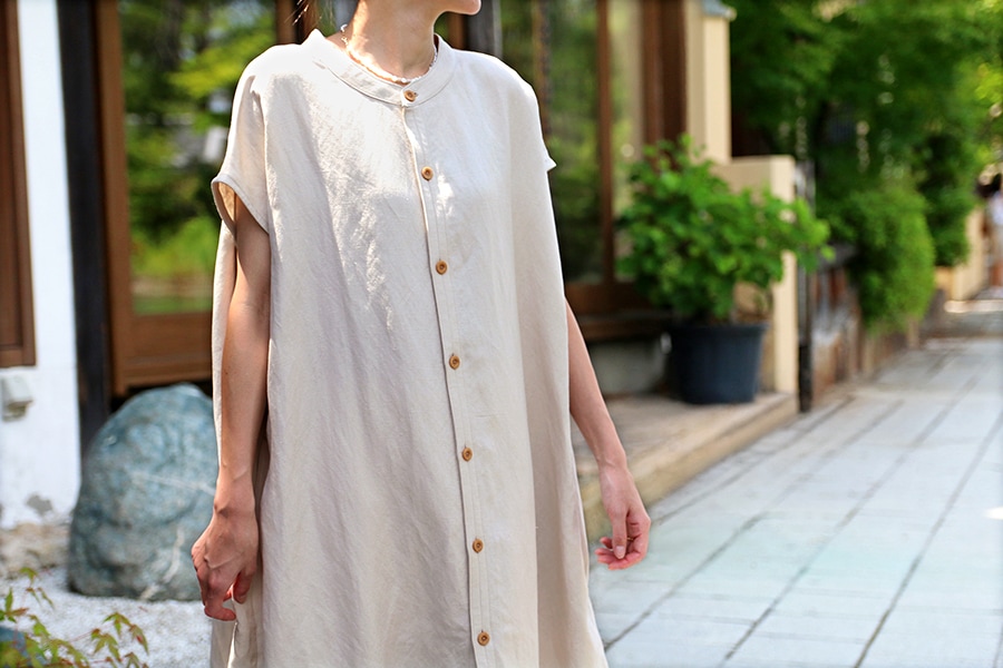 ワイド幅 洗いをかけた リネンレーヨン ゆるポプリン バイオウォッシュ加工 【麻 生地 無地】