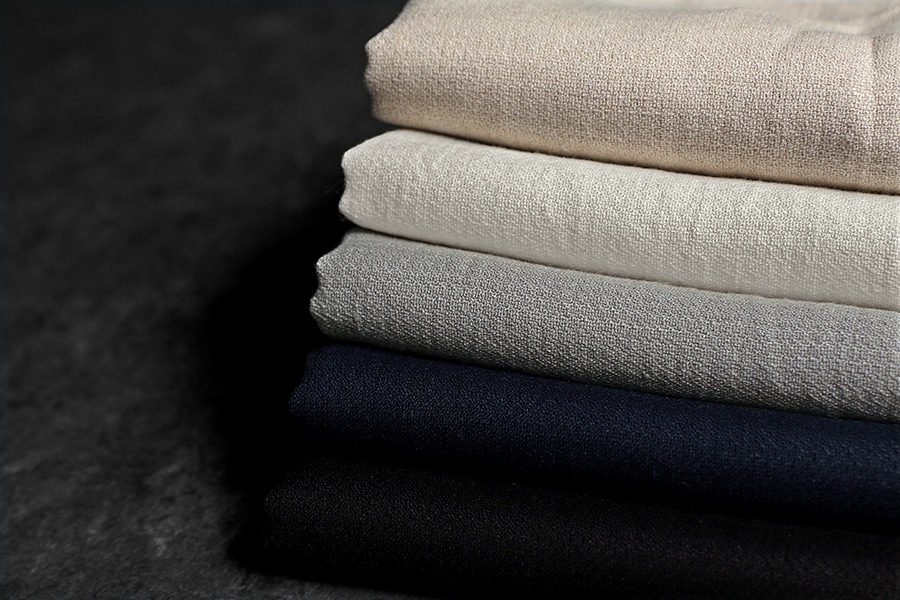 【生地サンプル】ワイド幅 洗いをかけた リネンアムンゼン 60番手 【梨地織 麻 生地 無地】